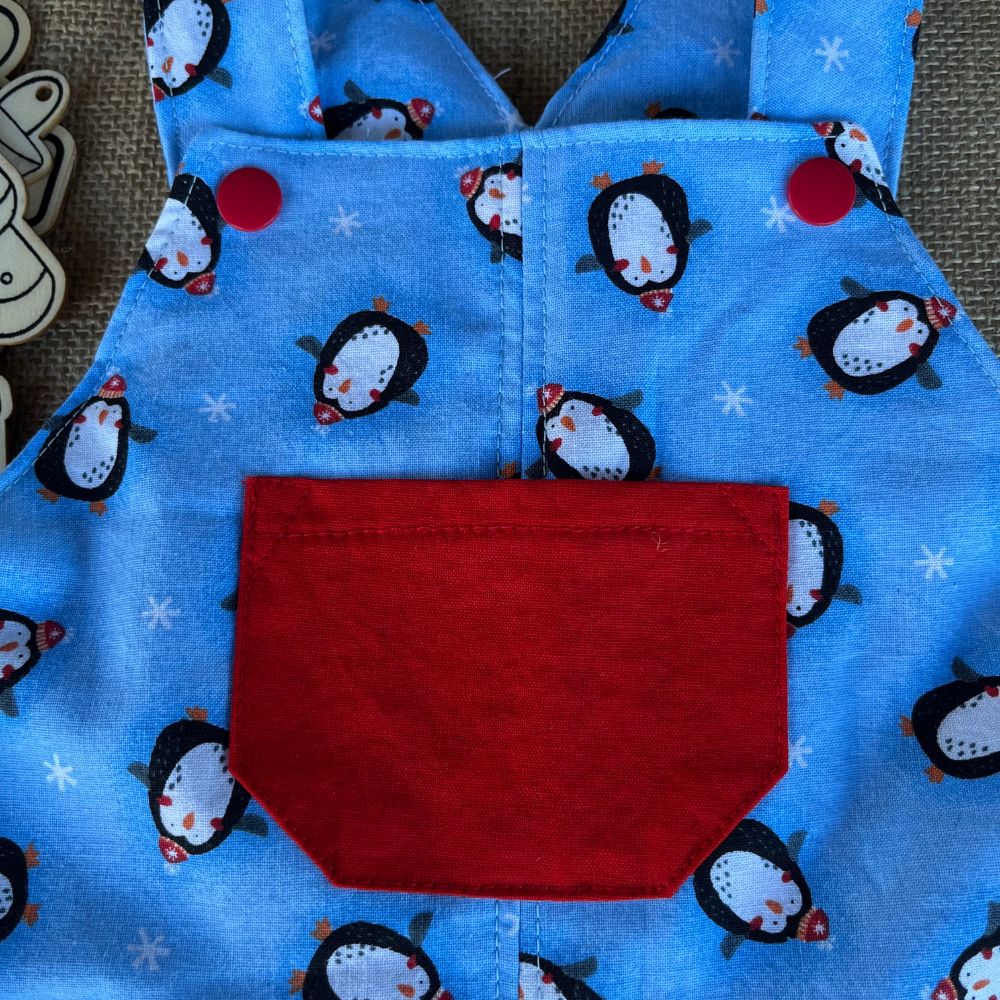 Christmas baby overalls/shorts | dungarees | Penguins