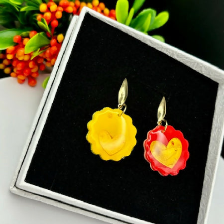 Sweetheart Duo Wax Seal Inspired Earrings