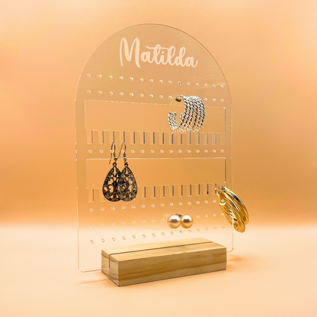 Personalised Clear Earring Stand