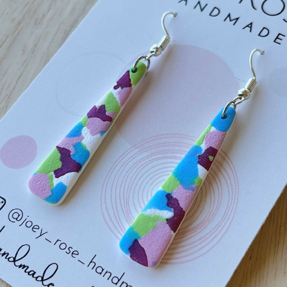 MELINDA ~ Confetti Print ~ Polymer Clay Earrings