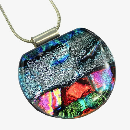 Dichroic Fused Glass Pendant very attractive rounded shape.