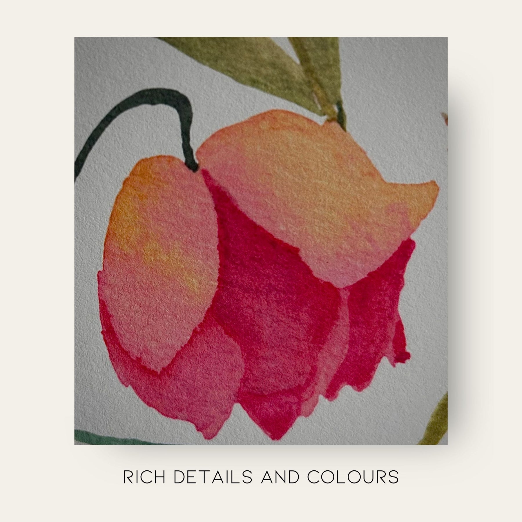 "Pressed & Cherished" | Archival Botanical Wall Art With Sentiment | Original Floral Watercolour Painting | A4 Gallery Print