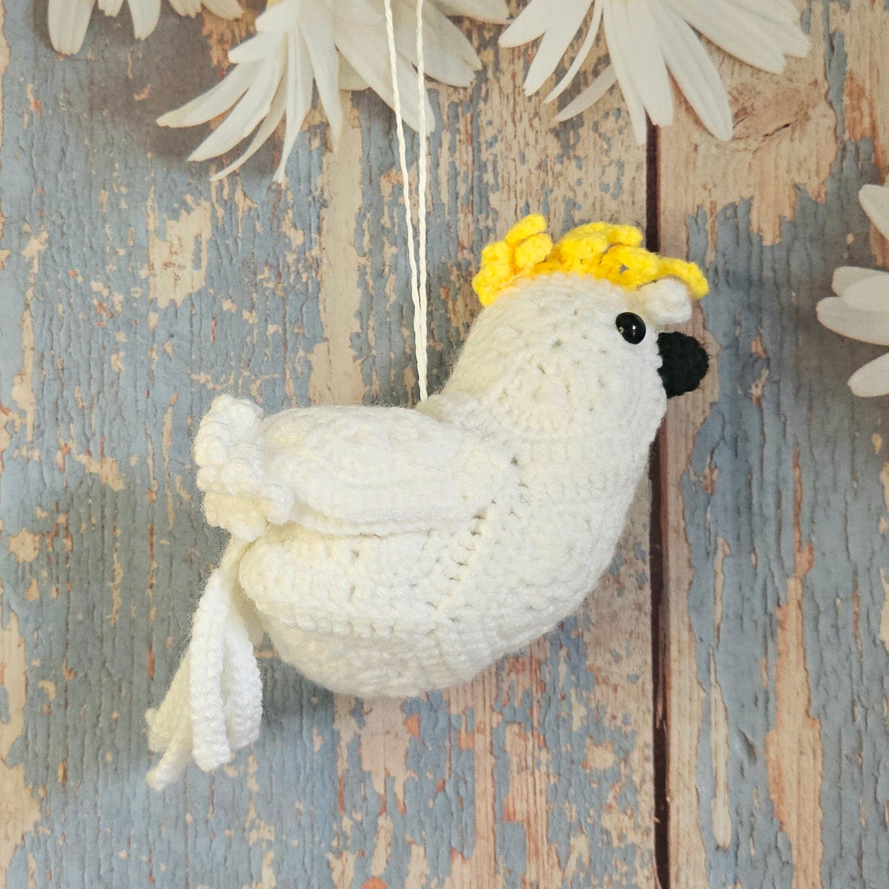 Crocheted Bird - Cockatoo