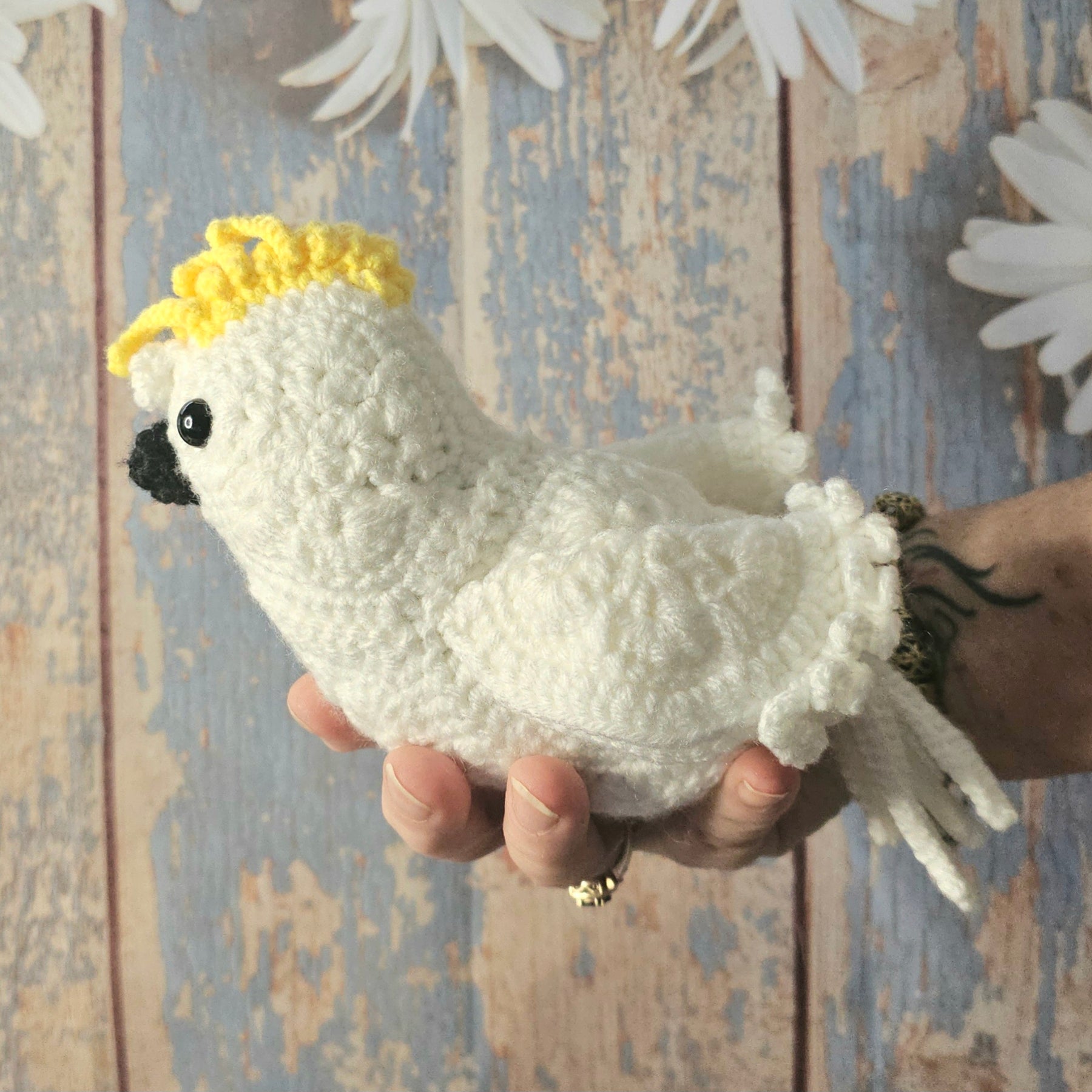 Crocheted Bird - Cockatoo