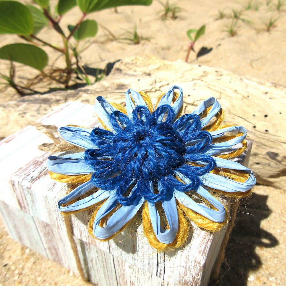 Flower Gift Tag Topper Beach Decoration Embellishment Handmade Style 1