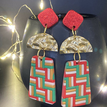 Christmas statement dangle earrings