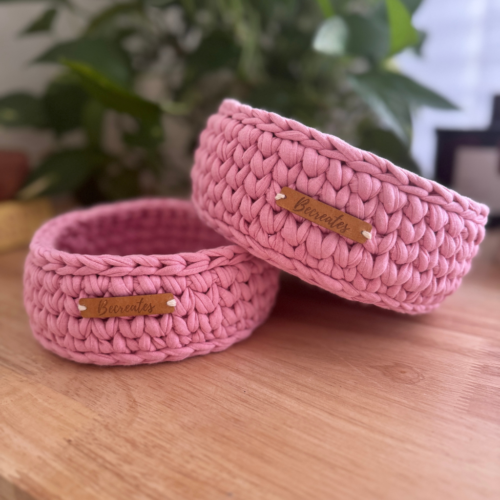 Beautiful quality handmade basket - Gorgeous Venus pink - set of 2 - durable and handy