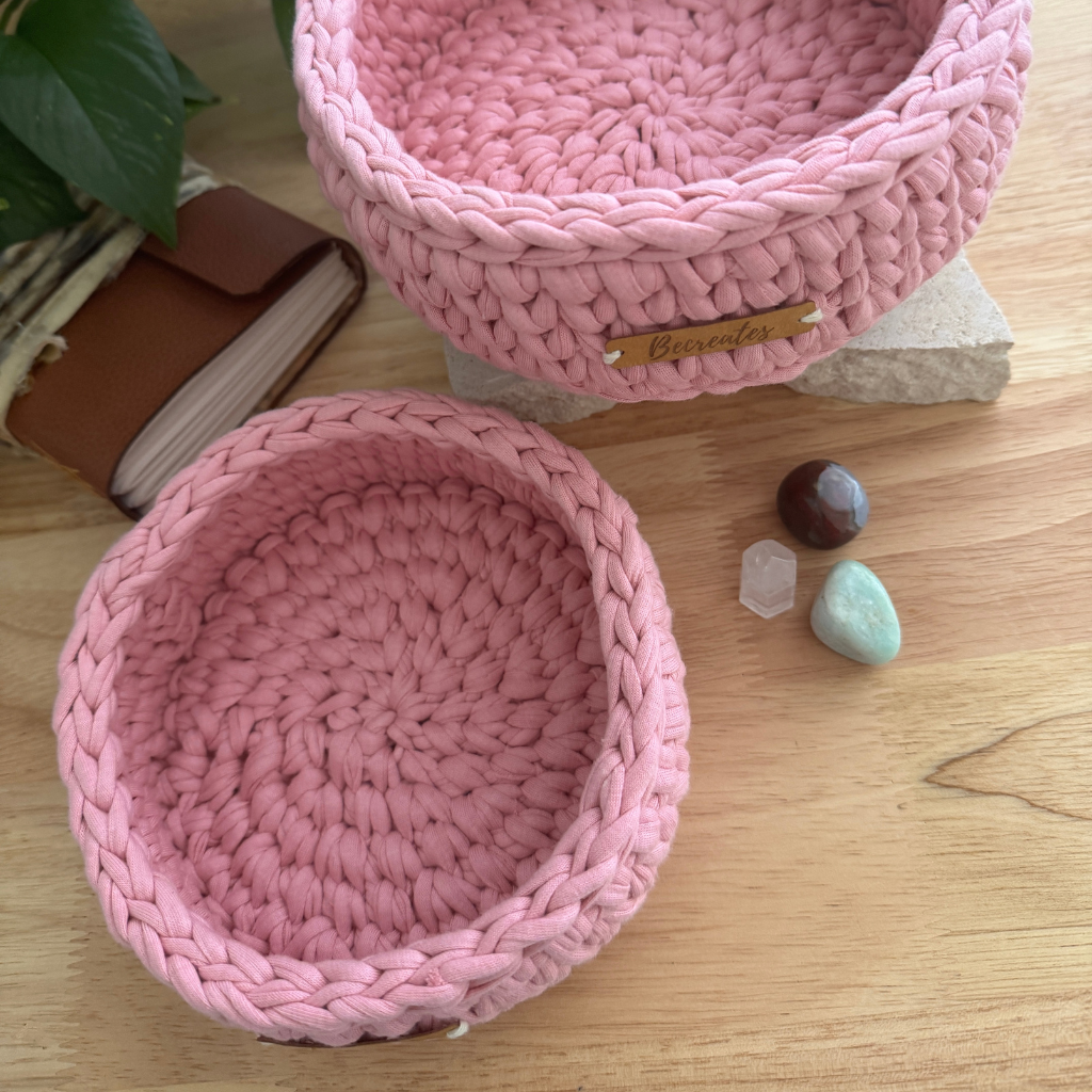 Beautiful quality handmade basket - Gorgeous Venus pink - set of 2 - durable and handy
