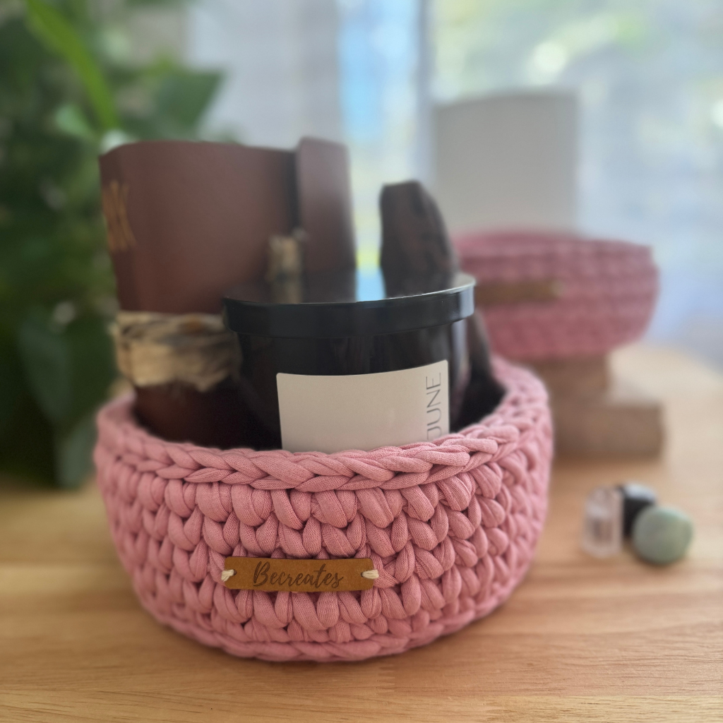 Beautiful quality handmade basket - Gorgeous Venus pink - set of 2 - durable and handy