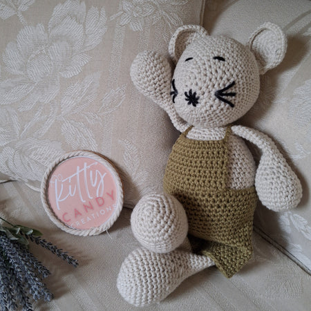 Handmade Crochet Toy Mouse - 100% Cotton