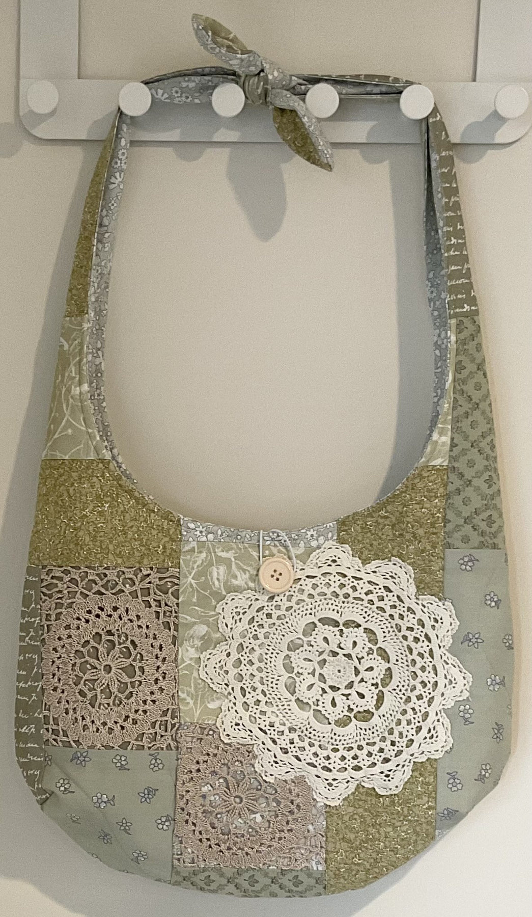 Patchwork and Crochet Slouch Shoulder Bag