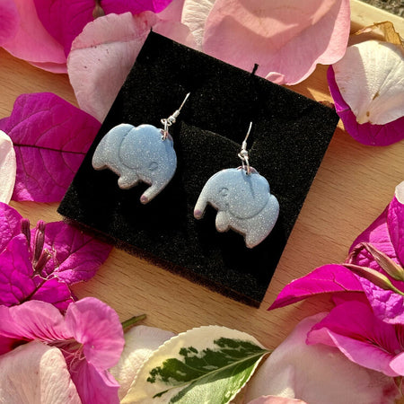 Gentle Twilight Elephants: Handcrafted Elephant Shape Earrings