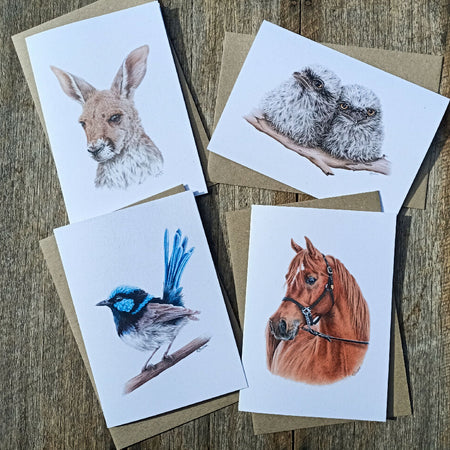 Greeting Cards - 4 pack animal collection