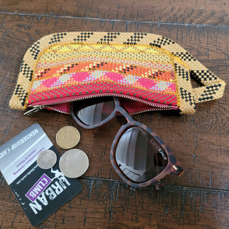 Upcycled Zippered Purse - Small [Sunset]