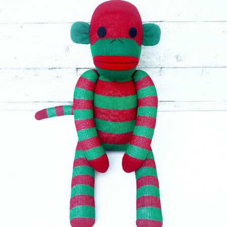 Buddy the Sock Monkey - Christmas - READY TO SHIP soft toy