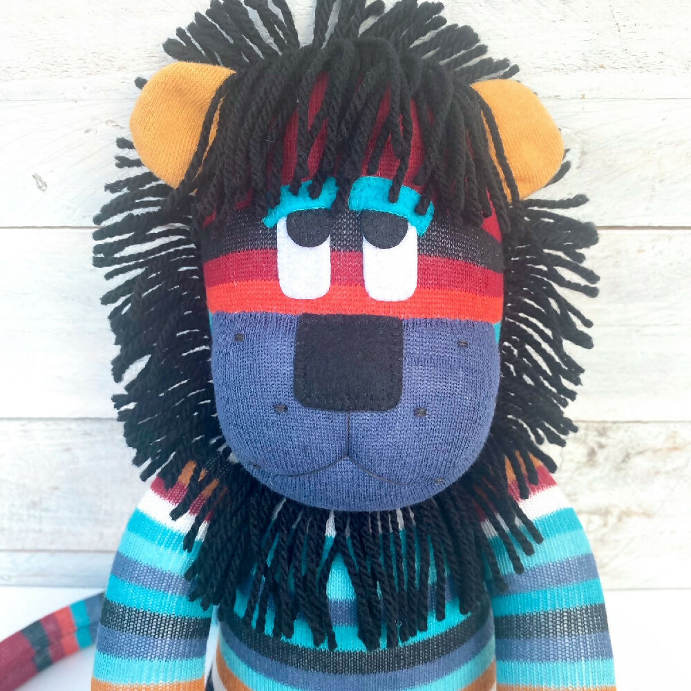 Louie the Sock Lion - READY TO SHIP soft toy