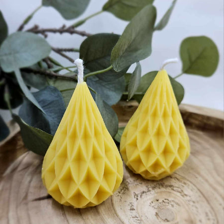 Pear shape beeswax candle