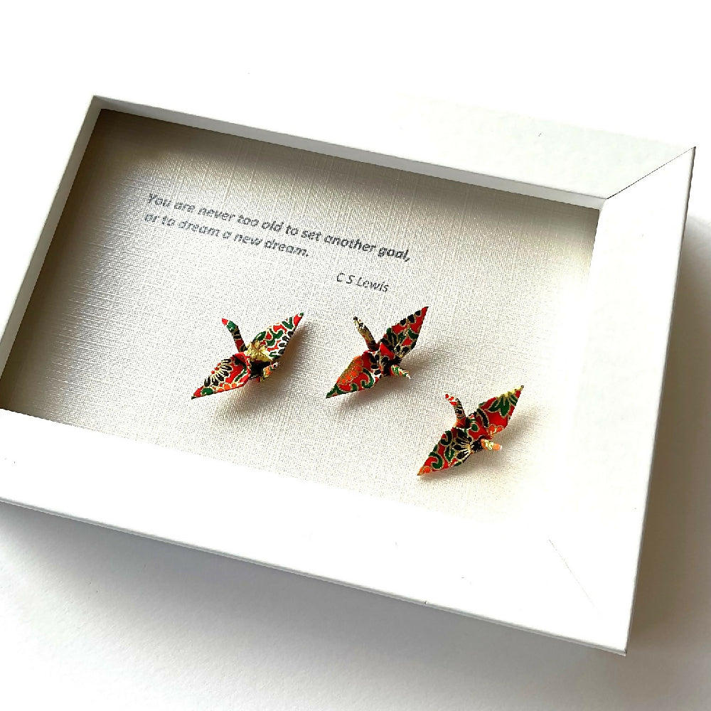 framed art - imperial cranes  - marion nelson art