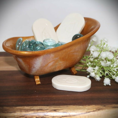 Gold/white Resin Claw Foot Bath Soap Dish