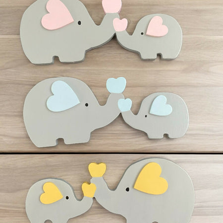 Handmade Elephants Cake Toppers Mum & Baby