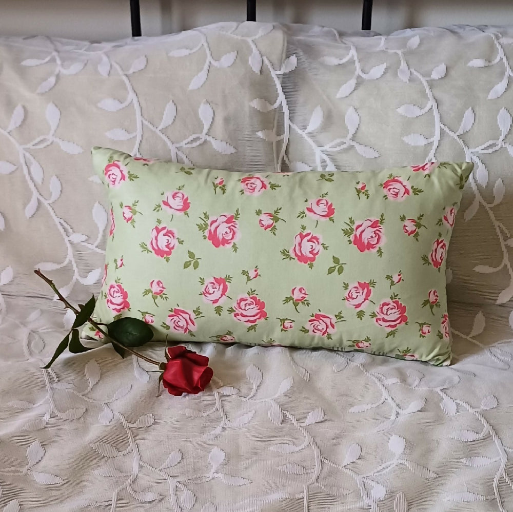 Roses - Stripe - Lumbar - Square Cushion