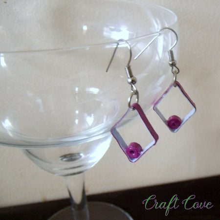 Paper Quilled Diamond Shaped Earrings