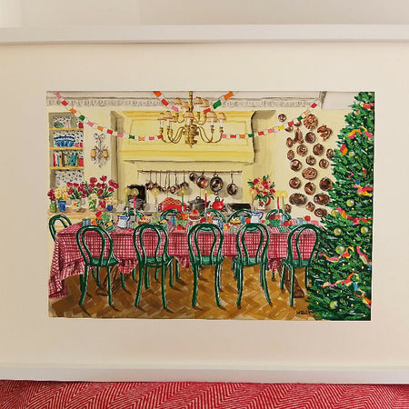 'Christmas Dining at Skye McAlpine's' original painting