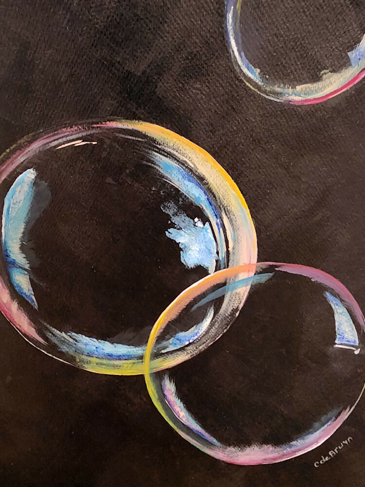 Original Acrylic Joy Bubbles Painting