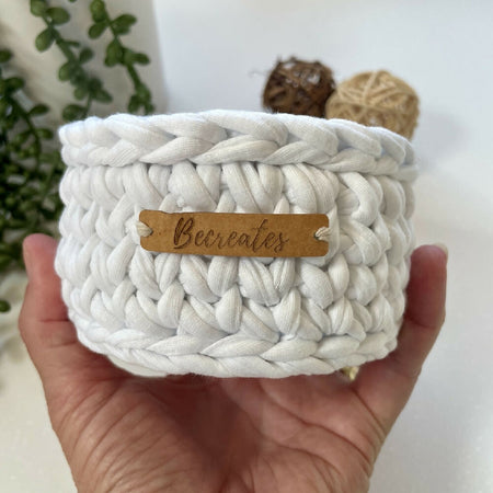 White Store-it | Crochet handmade basket | Small