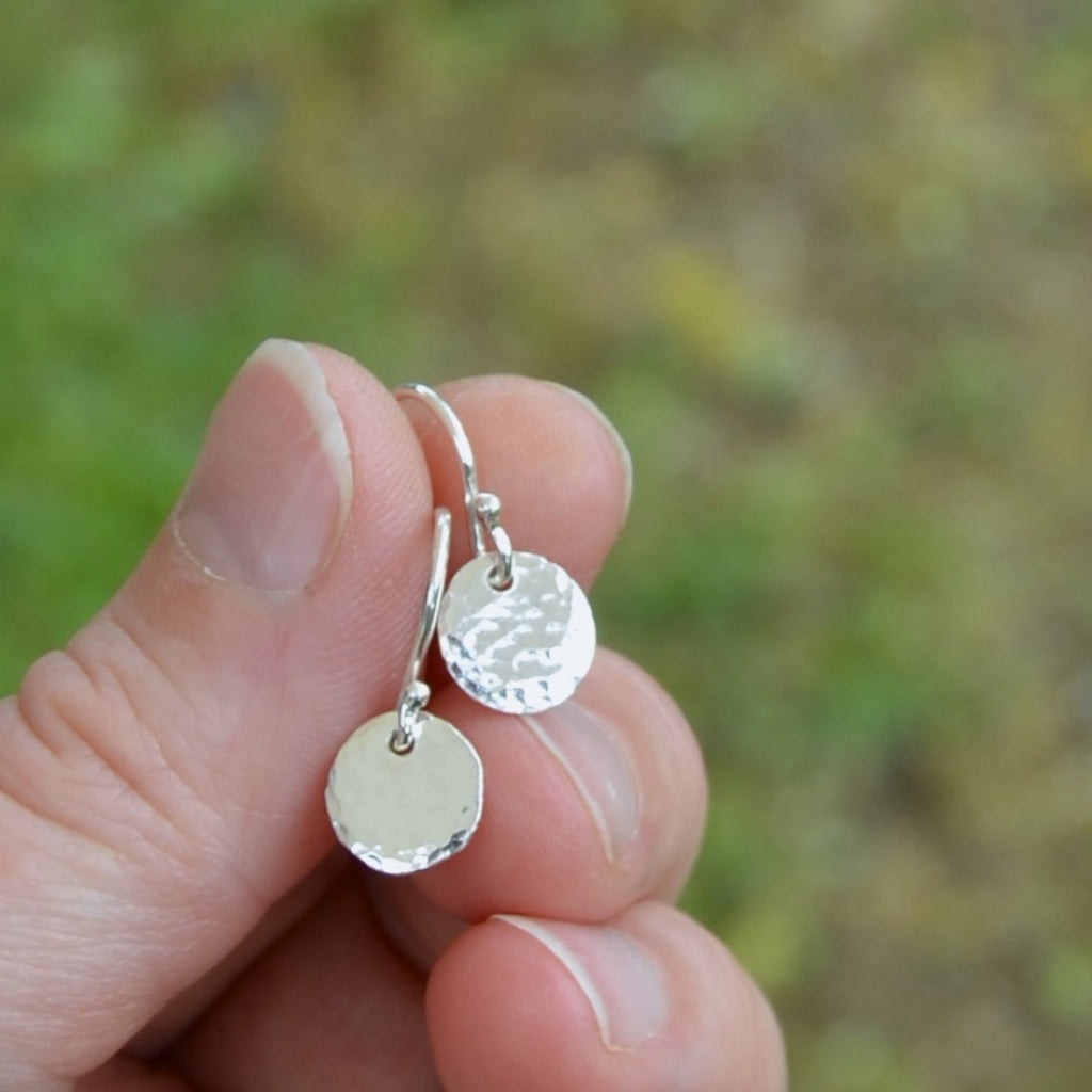 Hammered Reclaimed Silver Earrings