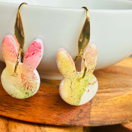 Pastel Easter Bunny - Handmade Earrings