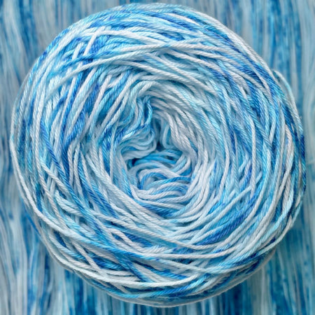 Sky Blue Speckled Cotton Yarn Cakes