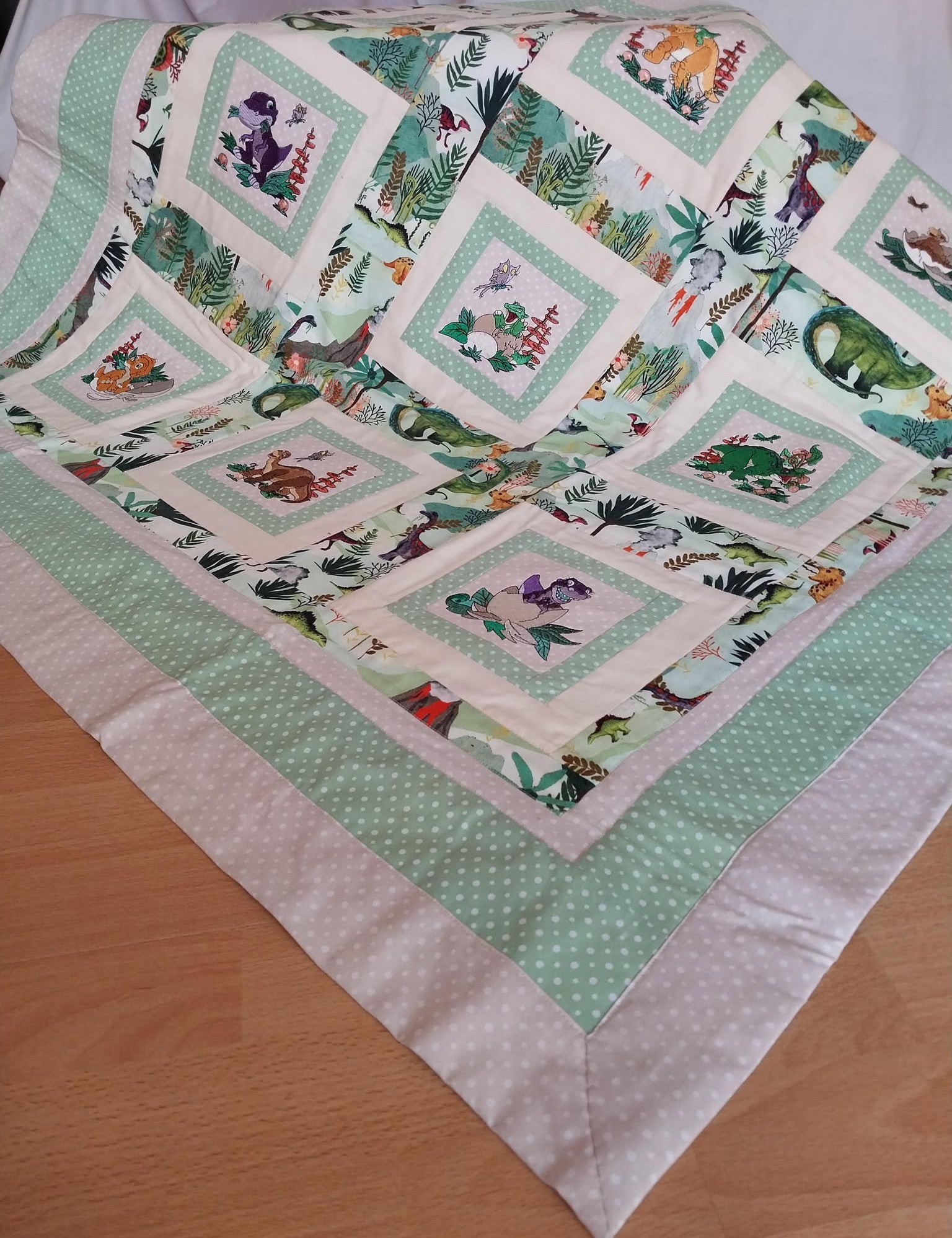 Dinosaur Patchwork Floor Play Quilt