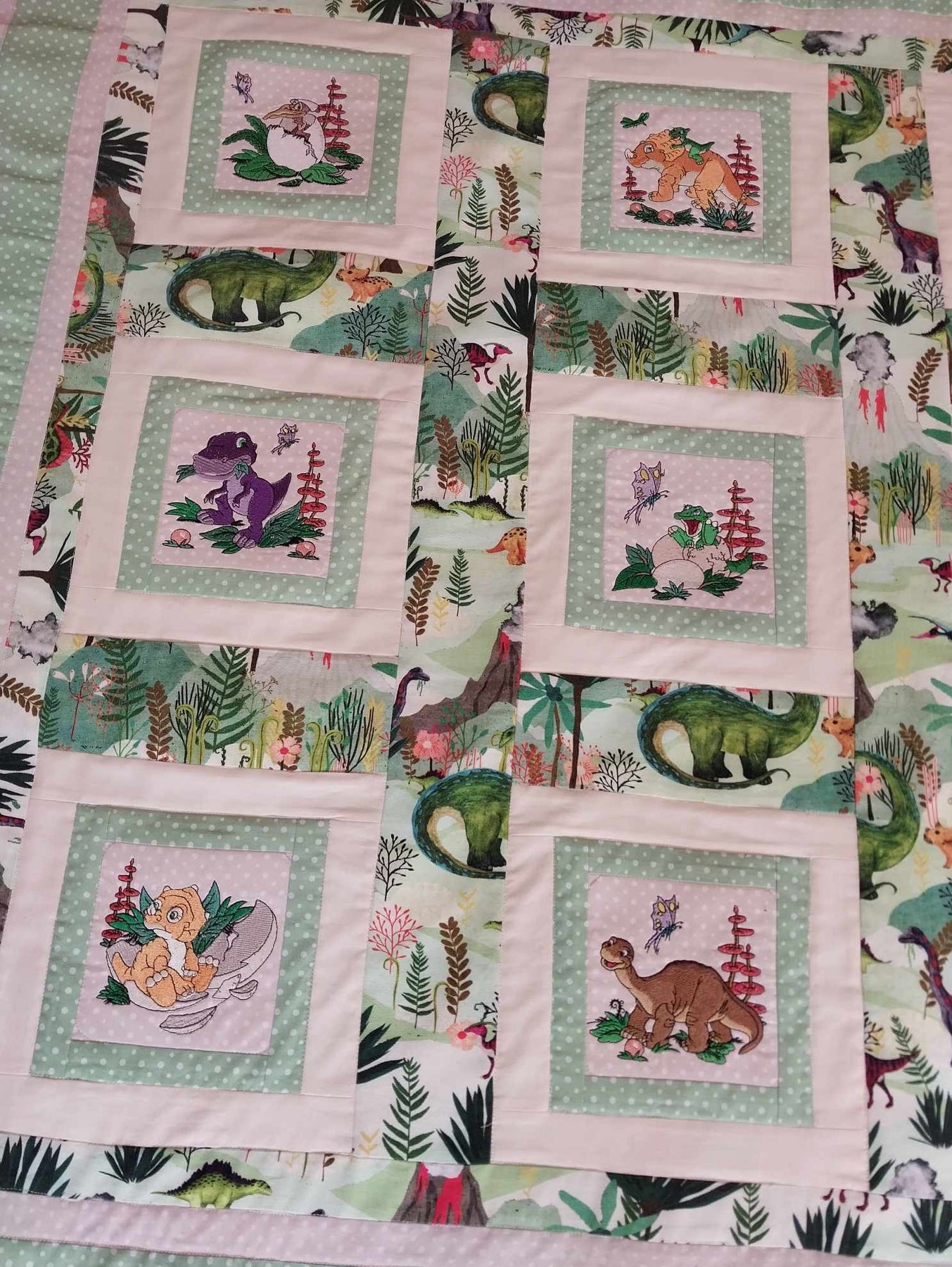 Dinosaur Patchwork Floor Play Quilt
