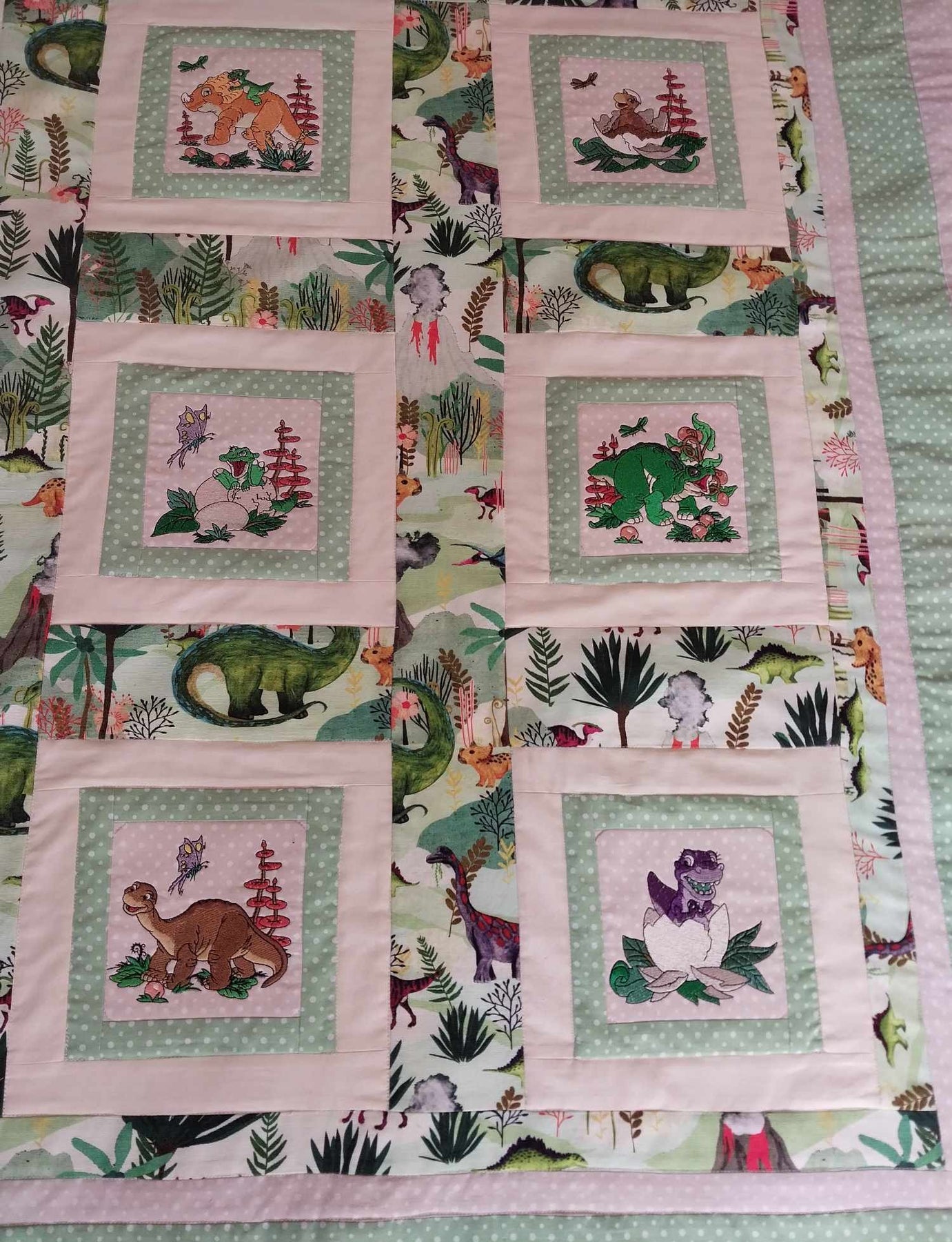 Dinosaur Patchwork Floor Play Quilt