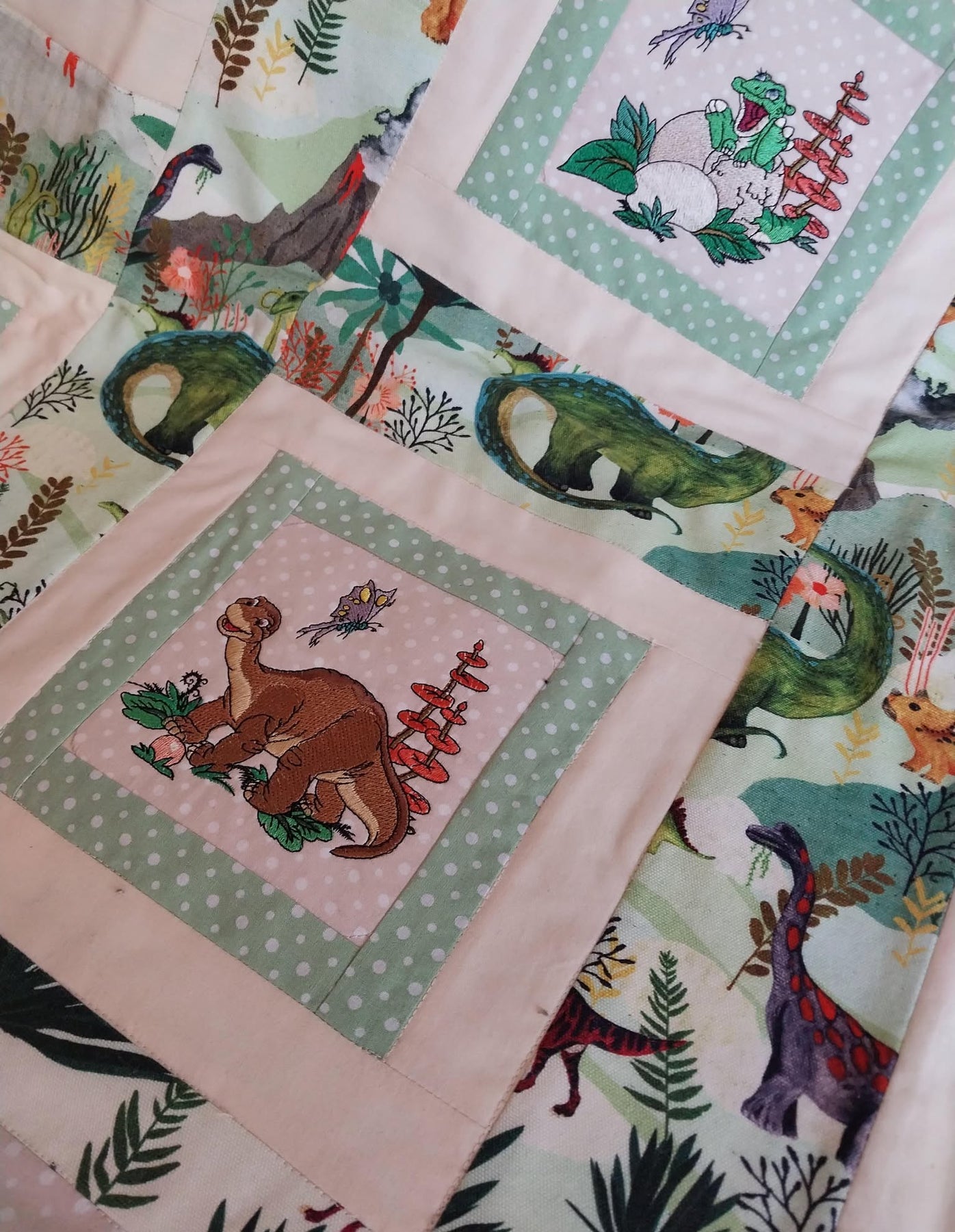 Dinosaur Patchwork Floor Play Quilt