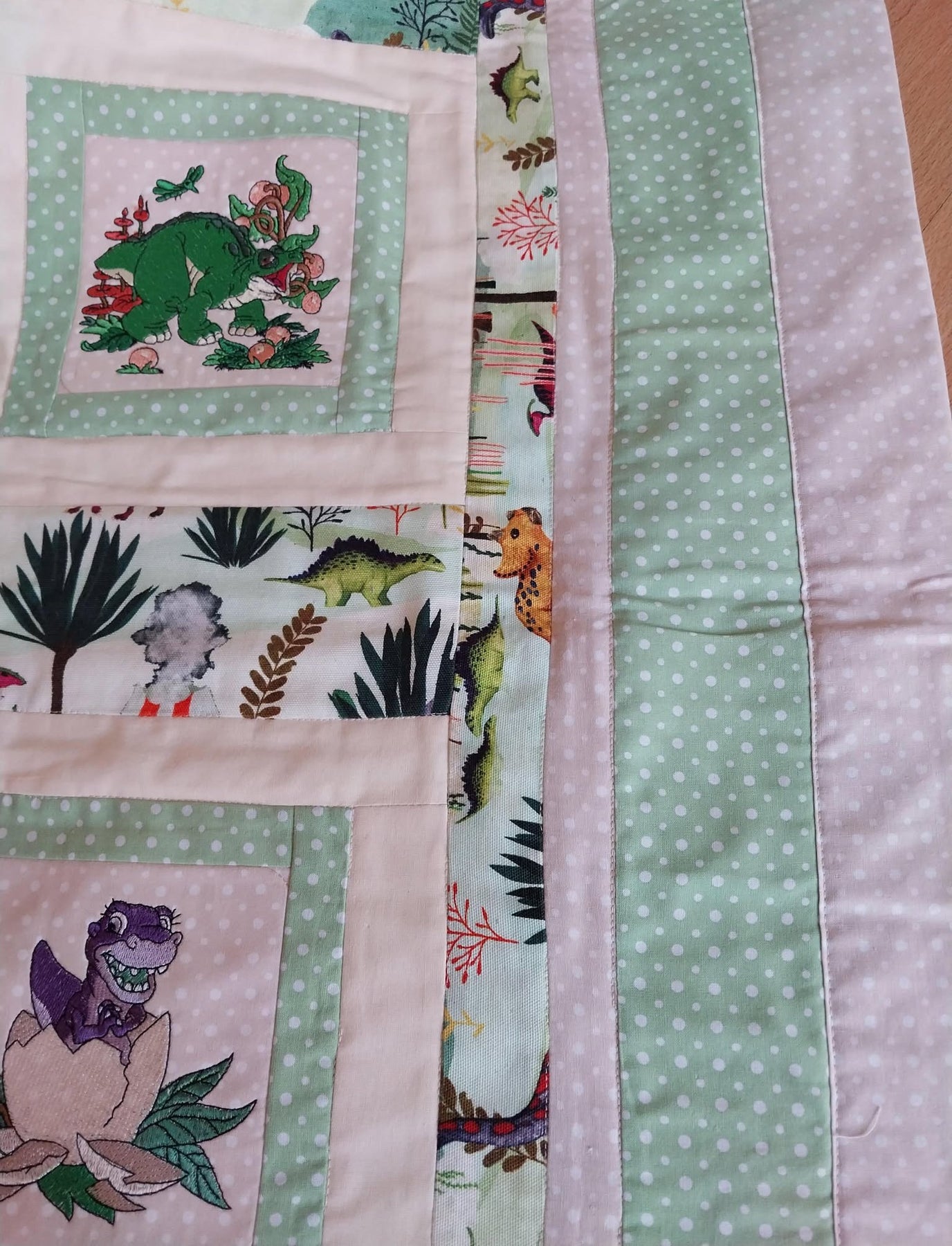 Dinosaur Patchwork Floor Play Quilt