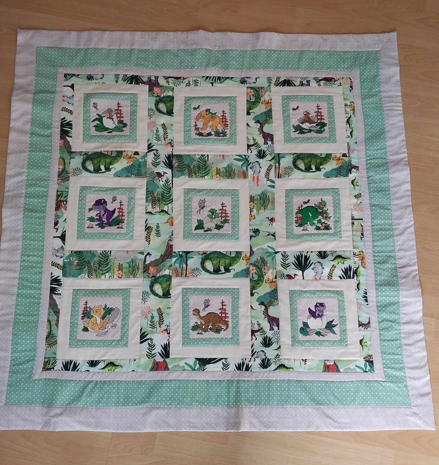 Dinosaur Patchwork Floor Play Quilt