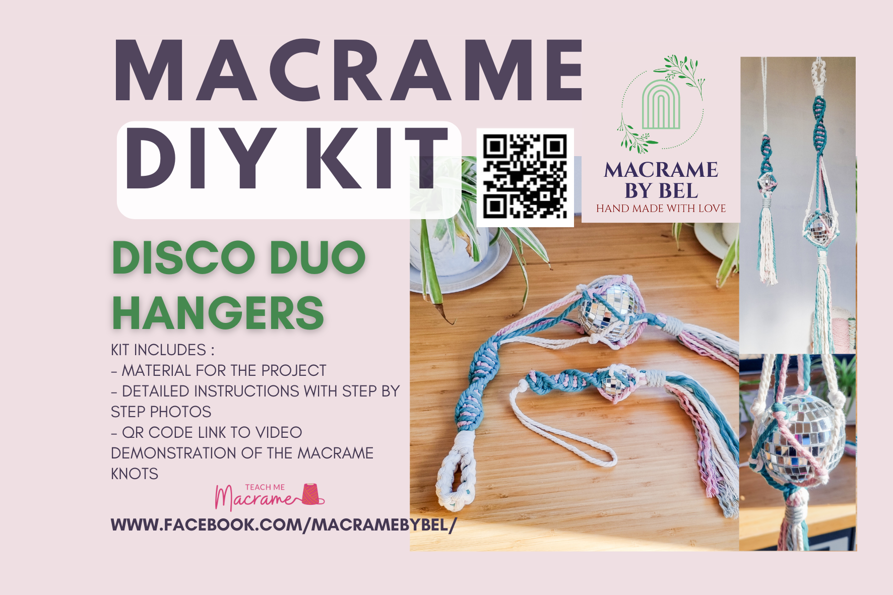 Macrame DIY Kit - Duo Disco hangers
