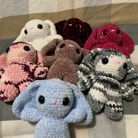 Handmade Cute Velvet Crochet Bunny toy