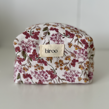 Hana Pink Floral Cosmetic Pouch