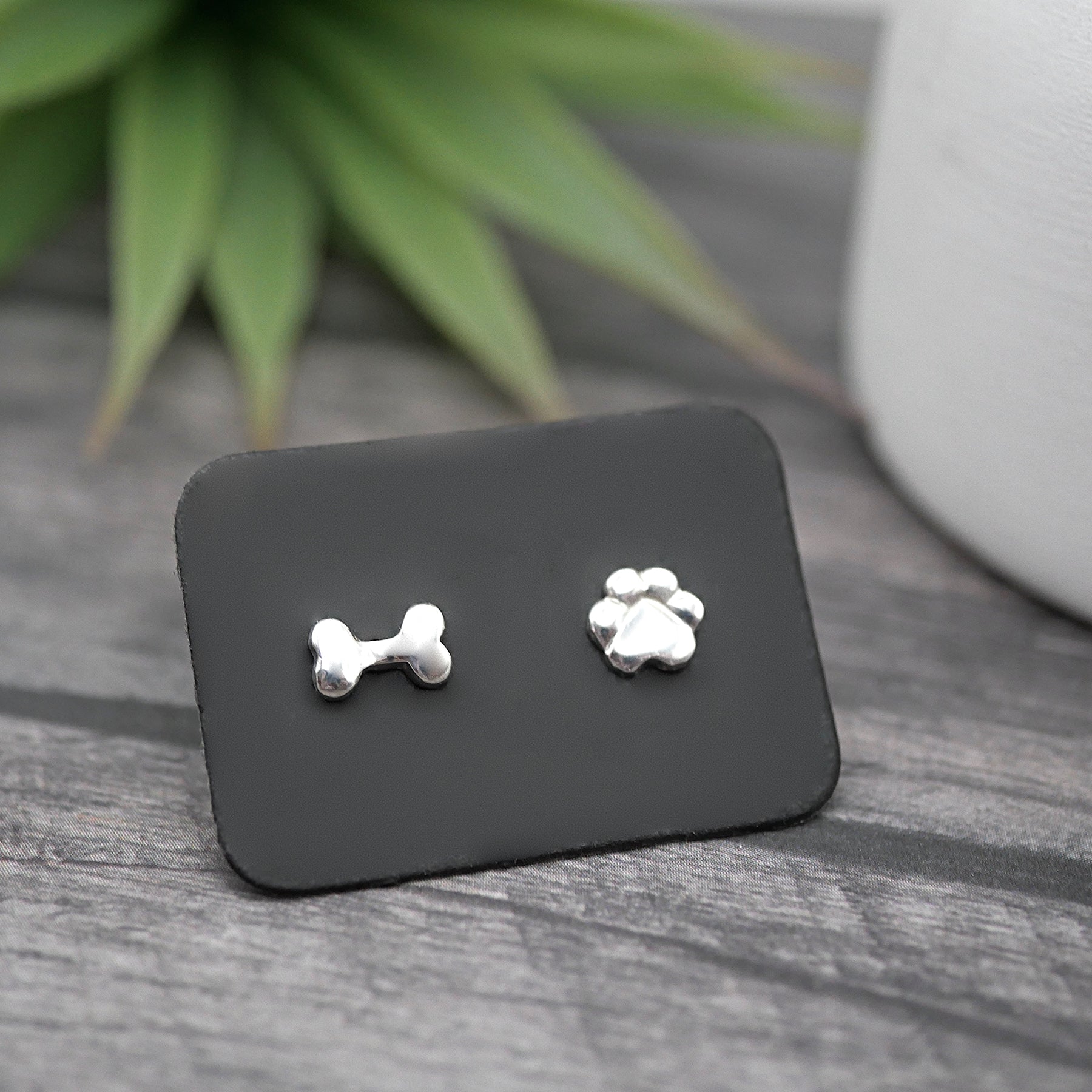 Pet Lover Studs - Handmade Sterling Silver Studs - Mismatched or Matching Pair