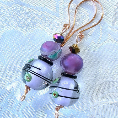 Handmade Original Purple Ice Earrings