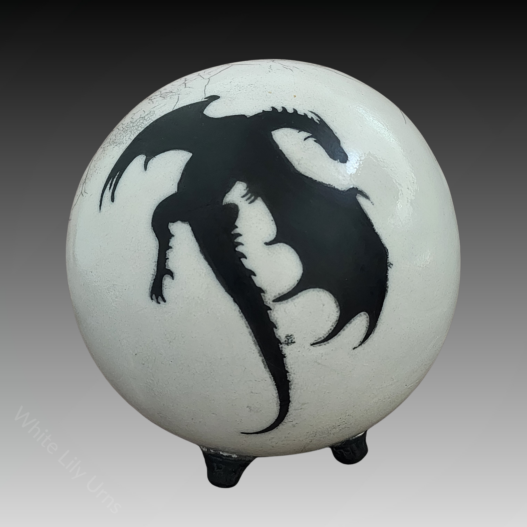 Dragon Moon Raku Fired Pottery Urn