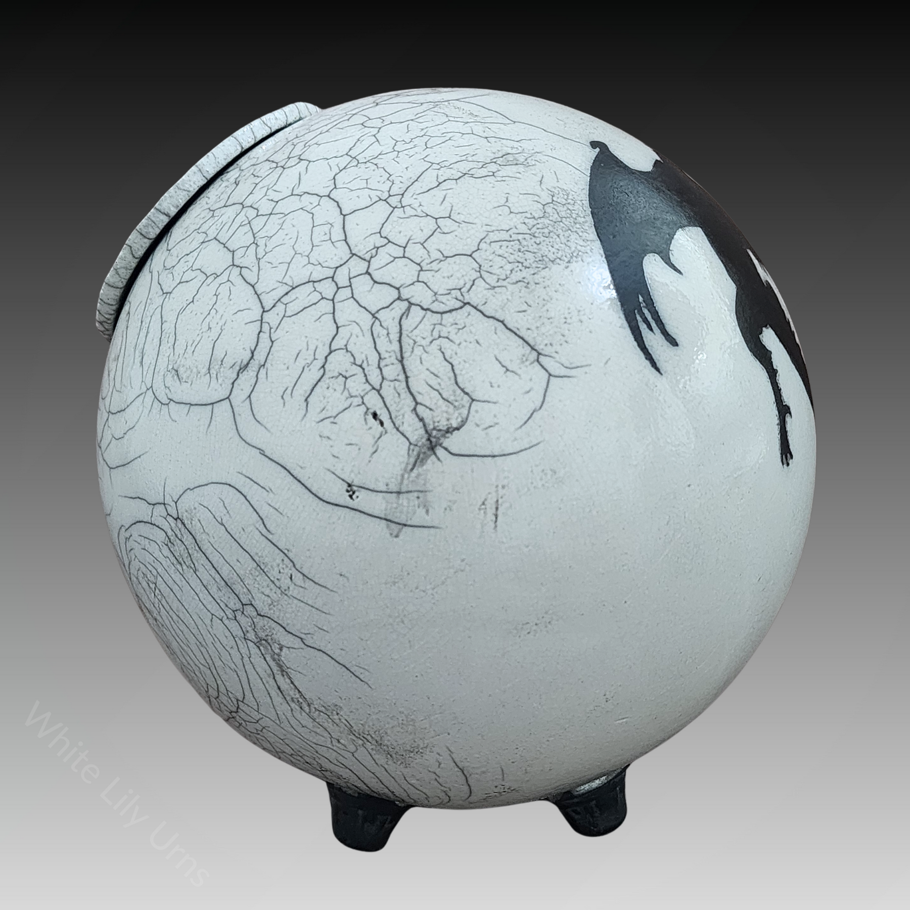 Dragon Moon Raku Fired Pottery Urn