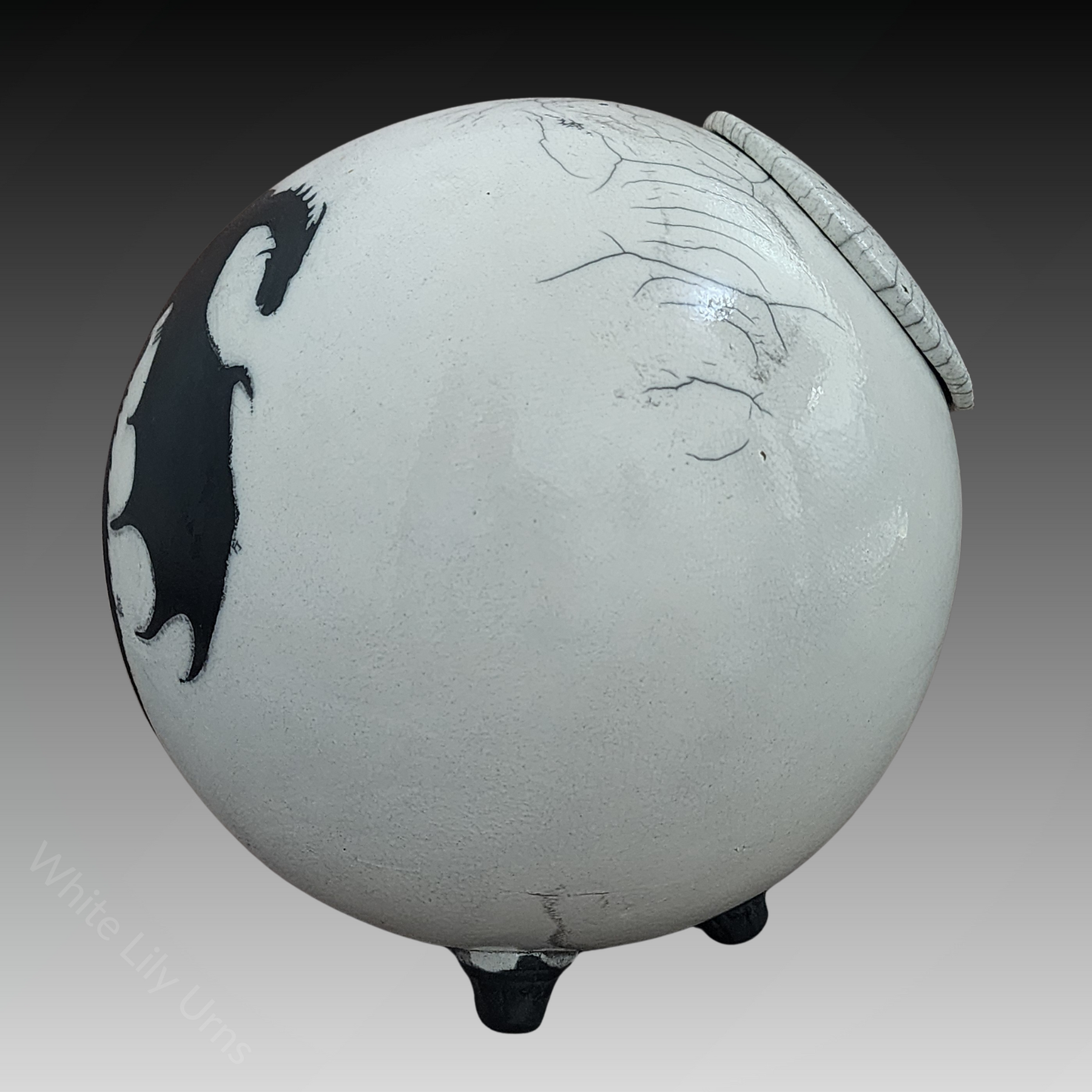 Dragon Moon Raku Fired Pottery Urn
