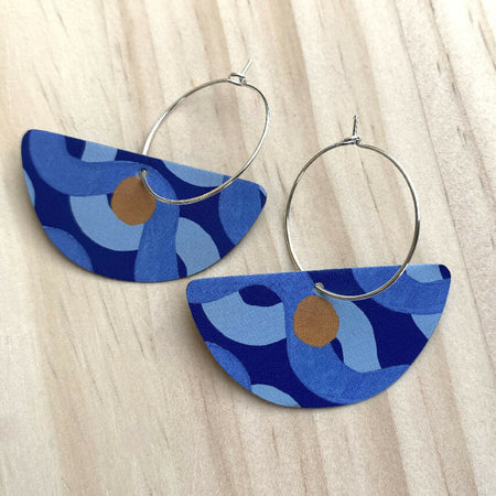 Road Less Travelled recycled metal semi-circle earrings