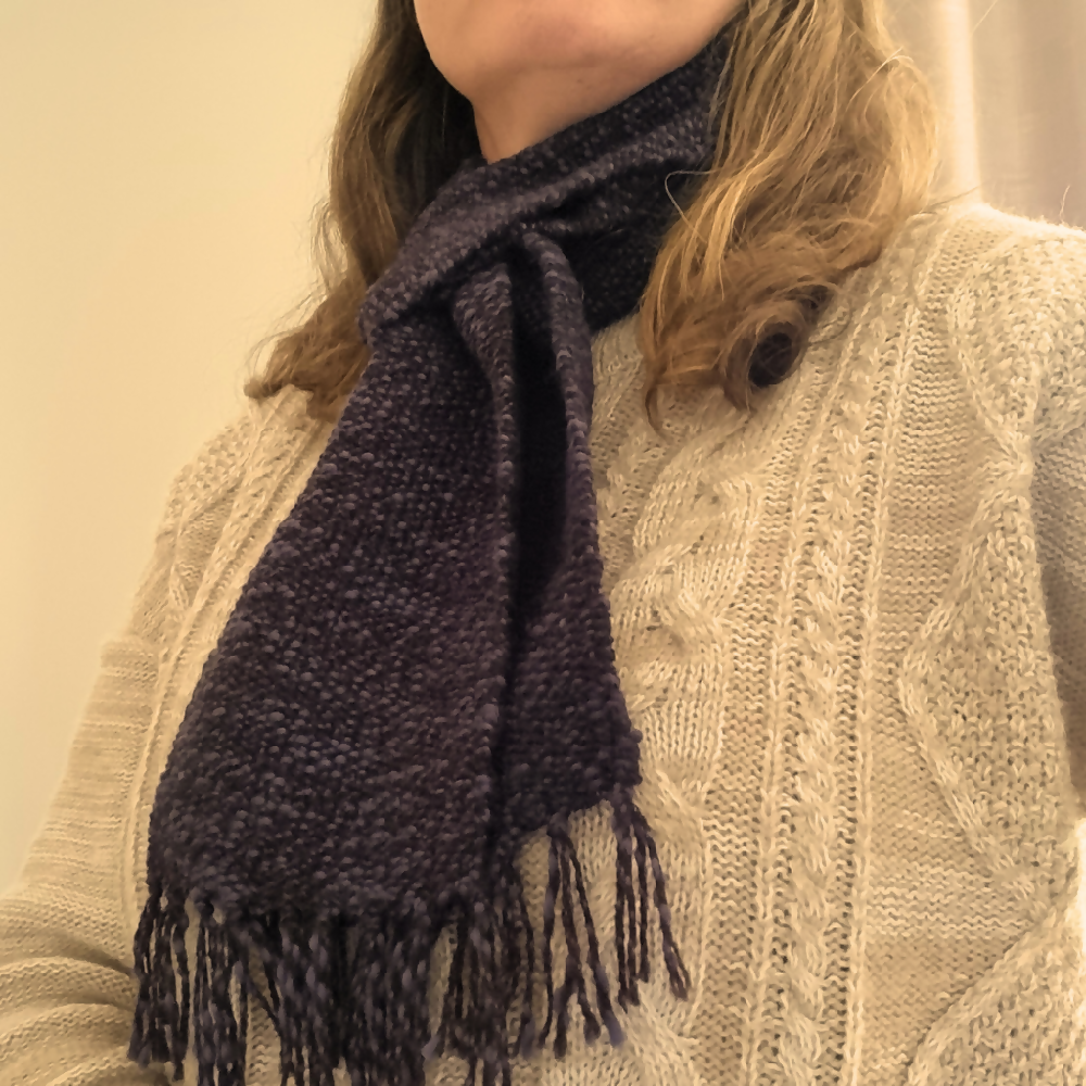 Handwoven wool scarf made with Bendigo Woollen Mill yarn