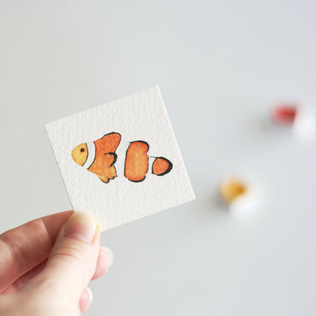 Miniature Watercolour Clownfish Painting