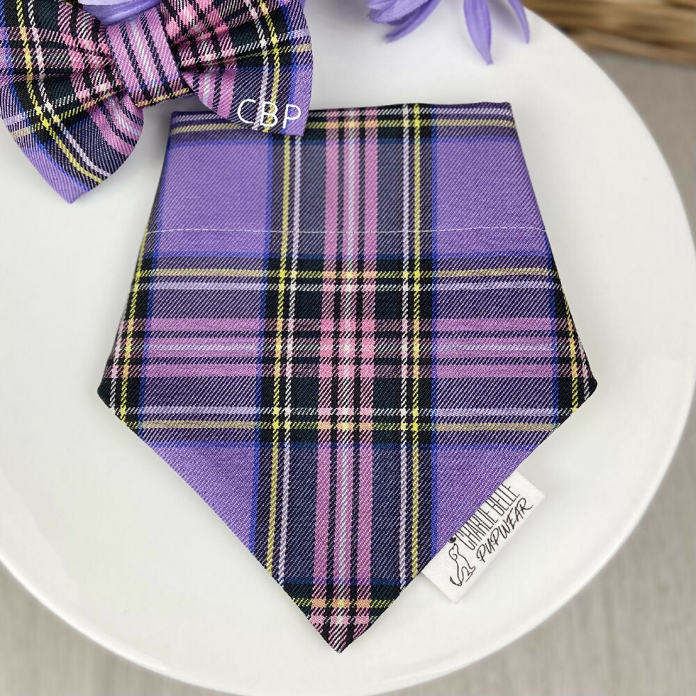 Purple Tartan Pet Bandana